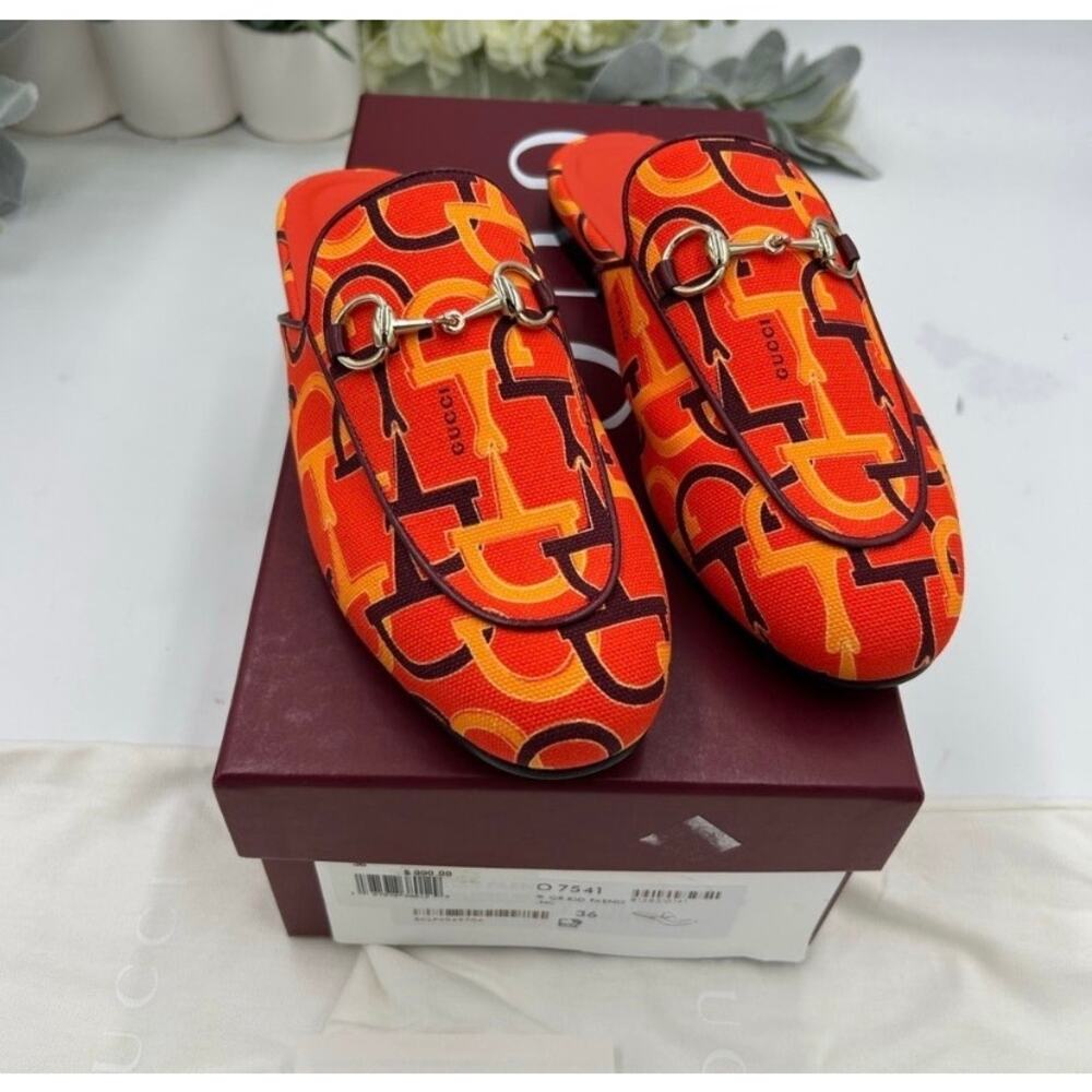 Women's Gucci horse bit Princetown mules size 36.5 made in Italy - Picture 2 of 16